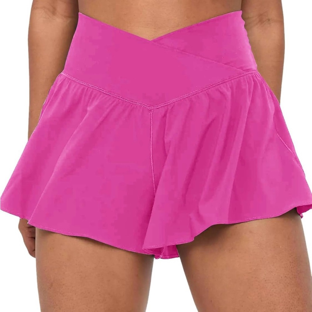COPYLEAF Hot Pink & CRZ YOGA Gray — Athletic Shorts